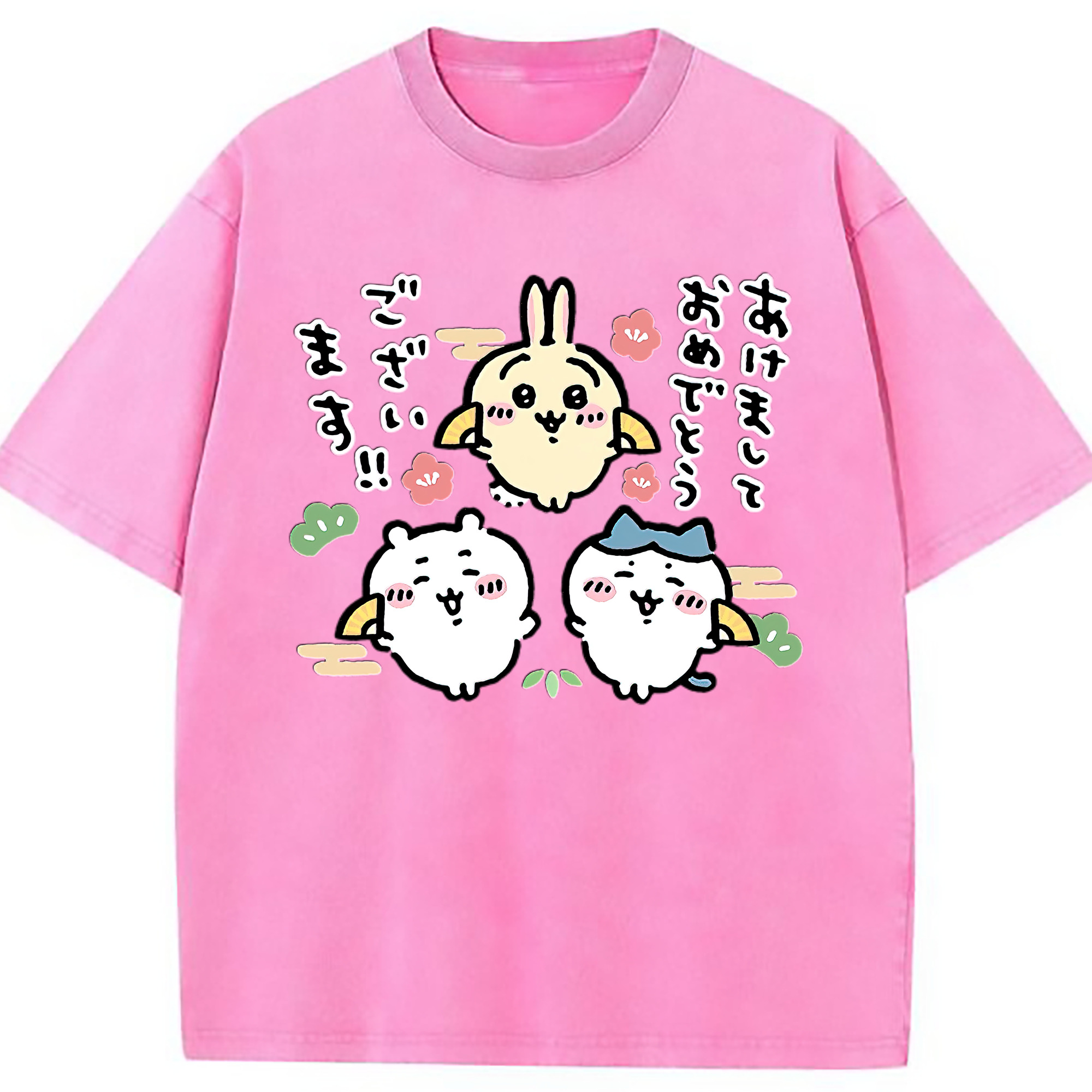 （画像用） ちいかわ ちいかわ Chii-kawa chiikawa 綿100% ヴィンテージ風 半袖Tシャツ（フロントプリント）